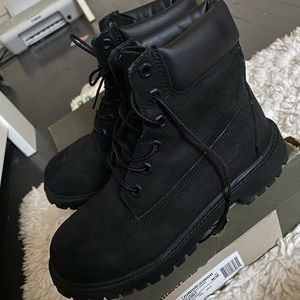 Black waterproof timberlands